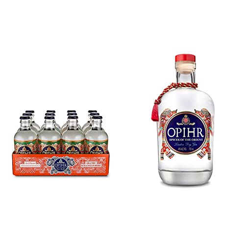 Opihr Gin and Tonic with a Twist of Orange Ready to Drink Cocktail, 6.5% - 12 x 275 ml Bottles & Gin Spices of the Orient - 70 cl
