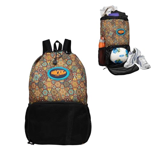 Image of WHACKK Tornado Printed Football Bag | Football Kit Bag with Ball & Shoe Compartment | Unisex Sports Bag for Training, Match Day & Practice