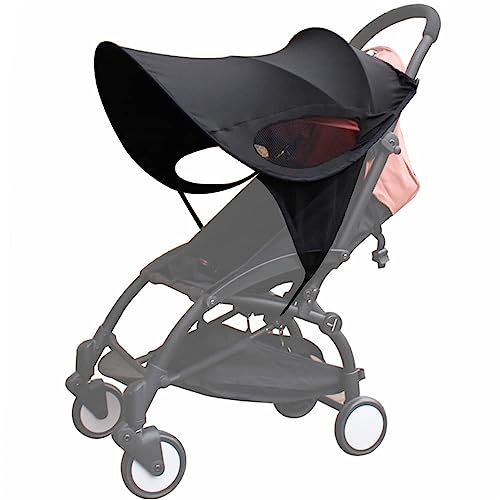 Image of Waterproof Stroller Sun Cover UV Protection Baby Stroller Sun Rain Cover Adjustable Buggy Sun Rain Shied Blackout Canopy Sunblock Cover for Travel Park Zoo(Sun Cover Only)
