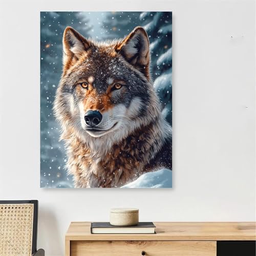 Peinture par numéro loup géant 100x160cm pour décorer votre salon