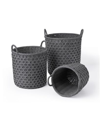 Round Tapered Bunny Baskets Natural - Set of 2