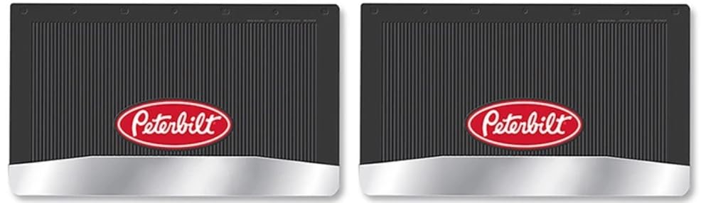 Peterbilt Heavy-Duty Mud Flaps with Weights Set of 2 Black