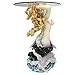 Design Toscano WU70380 Mermaid of Magellan's Cove Coastal Decor Glass Topped Side Table, 23 Inch, Full Color