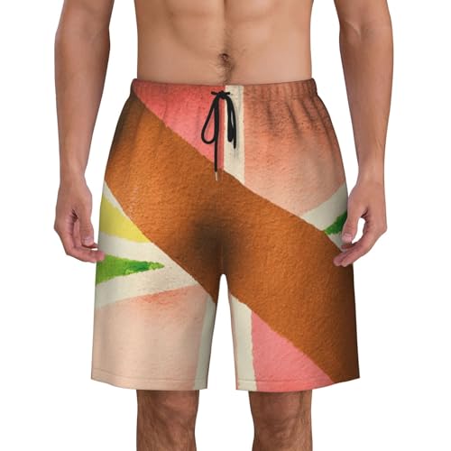 Men's Beach Shorts Abstract Painting Mens Swim Trunks Board Shorts with Pockets Swimwear Bathing Suits