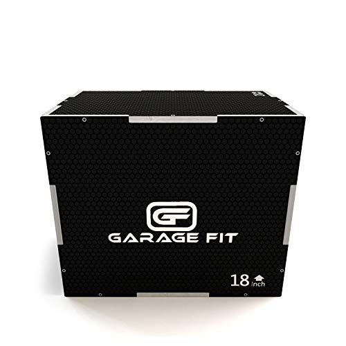 Garage Fit Wood Plyo Box - 30/24/20, 24/20/16, 24/20/18, 16/14/12-3 in 1 Plyo Box, Essential for Plyometrics Training (16/18/20, Black Non-Slip Surface) - Thumbnail 2