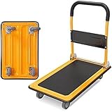 DISEÑO ANTIDESLIZANTE: Estos materiales garantizan la durabilidad del carrito y la superficie texturizada de la plataforma evita que la carga se resbale. Las placas antideslizantes ayudan a evitar que la carga se resbale del carrito.