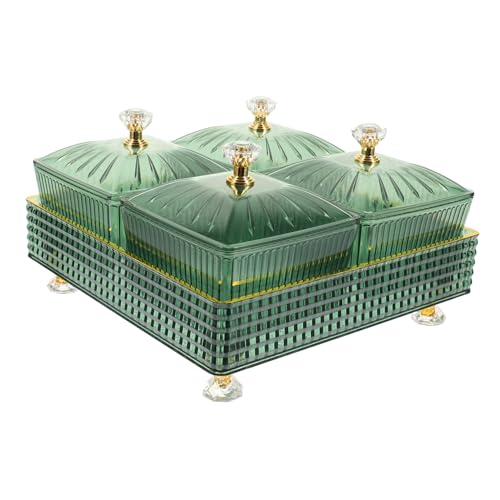 minkissy 感ある格仕切りスナックプレート トレイ付きフルーツディッシュ キッチン収納ボウル付き 家用前菜盛り合わせ皿 お菓子 再利用可能