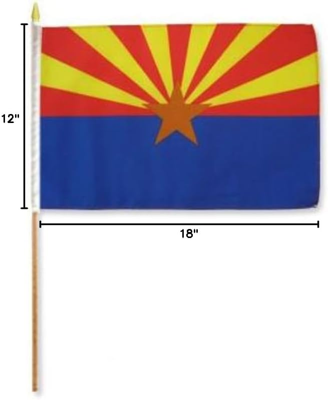 One Dozen Arizona 12x18in Stick Flags.