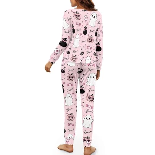 Image of Women's Pajamas Set Soft 2 Piece Loungewear Long Sleeve Pj Set Matching Sleepwear with Pockets for Women Plus Size