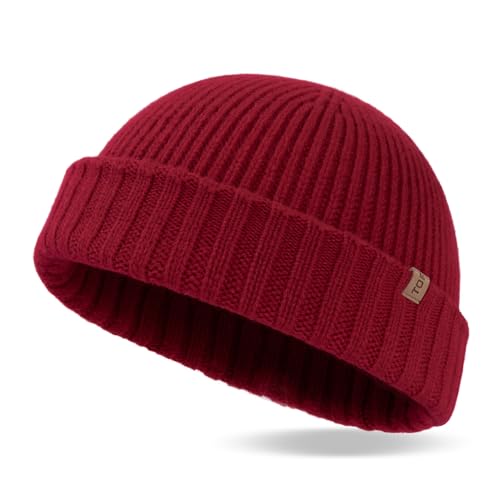 TOP-EX - TOP-EX XL/XXL 100% Laine Mérinos Bonnet de Pêcheur Trawler pour Hommes et Femmes - Bonnet d’Hiver Tricoté, M/L