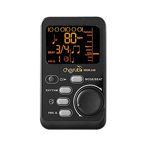Cherub Wsm-240 Portable Digital Metronome Tone Generator For Piano, Guitar, Violin, Ukulele, Drum, Mandolin, Banjo (Black) #TOP30