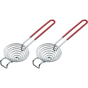 CAMKYDE Egg Separator Food Grade Stainless Steel Egg Yolk White Separation Tool, Set of 2 (Red)