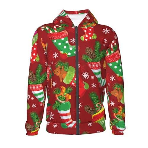 X-mas and New Year Kids Pullover Hoodies Boys Zip Up Sweatshirts Girls Athletic Clothes with Pocket2