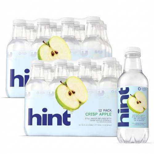 Hint Fruit-Infused Bottled Water, Crisp Apple - Sugar Free Flavored Water with Zero Calories, Naturally Flavored, and No Artificial Sweeteners - 16 Fl Oz (Pack of 24)