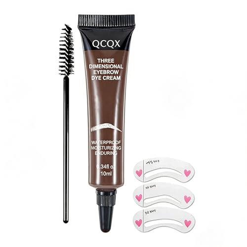 QCQX Eyebrow Gel Three Dimensional Eyebrow Dye Cream, Brow Tint Waterproof and Sweatproof, Volumizing Long Lasting Eyebrow (CHOCOLATE)