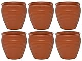 ATCUSA Indian Ceramic 6 Pc Kulhar Kulhad Cups Traditional Indian Chai Tea Cup Set of 6, camping mug,