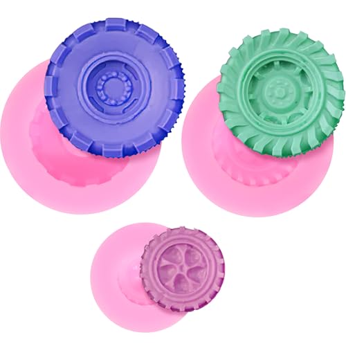 STOBAZA Molde de Silicona para Hornear 3 Piezas Forma de Neumático Moldes para Pastel de Fondant y Chocolate Reutilizables Antiadherentes Aptos para Postres y Repostería DIY