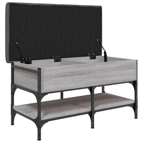 Banc à chaussures gris Sonoma meuble de rangement 82 cm salon