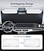 Wigoo 2025 Upgrade Car Windshield Sun Shade [100% Light Block, 4th-Gen Cooling Tech] Foldable Heat Insulation Interior Sun Visor with Storage Bag for Sedans/SUVs/Hatchbacks (M (64