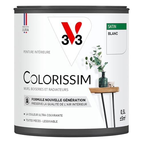 V33 Peinture multi-supports Colorissim® Blanc satin 0,5L