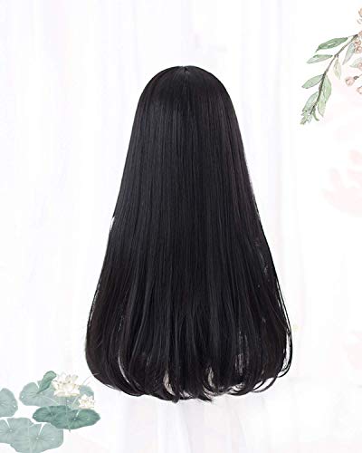 Image of Tressedup Hair black long straight wig with bangs