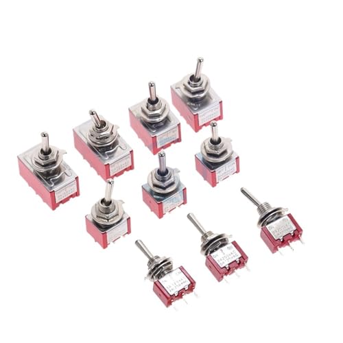 MTS-203 mini interrupteur à bascule rouge pour domotique et modélisme