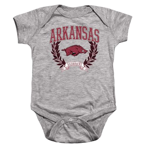 LOGOVISION University of Arkansas Laurels Dark Unisex Infant Snap Suit for Baby, Athletic Heather, X-Large