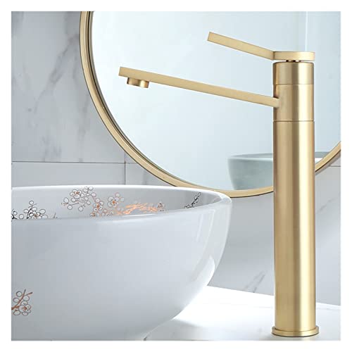 Mitigeur de lavabo or brossé robinet de salle de bain mono-commande grand format - 4