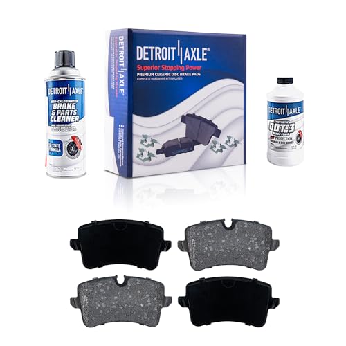 Image of Detroit Axle - Rear Brake Pads for Audi A6 A7 A8 Quattro RS5 RS7 S6 S7 S8 Porsche Macan, Ceramic Brake Pads w /Hardware Replacement