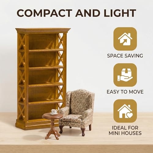 Bibliothèque miniature jouet en bois et accessoires miniatures - 6