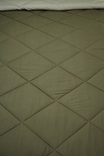 Image of Amazon Brand - Solimo Microfibre Reversible Comforter, Double (Mossy Green & Pistachio Green, 200 GSM)