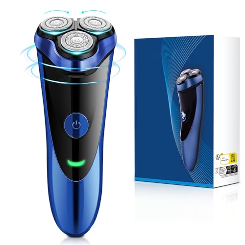 Rasoir Electriques Hommes Rechargeable Wet & Dry, Rasoir Barbe Homme avec Tondeuse à Barbe, Rasoirs à Têtes Rotatives Homme avec 3D Têtes Rotatives,Affichage...