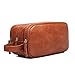 Produktbild Kulturbeutel Leder für Herren, Kulturtasche zum Aufhängen Mann Kosmetiktasche Groß Waschtasche Reise Waschbeutel mit vielen Fächern für Toilette (Brown)