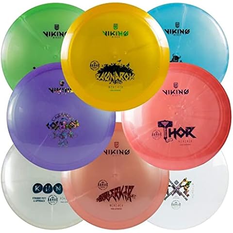 Viking Discs Armor Disc Golf Set - 8 Frisbee Discs for Any Distance, PDGA Approved - Putter Driver Cover