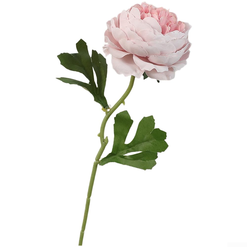 Startbuymore Artificial Peony Single Stem, Silk Cloth Artificial Flowers with Detailed Petals, Faux Flowers That Look Real for Wedding Home Office Decoration (Pink)
