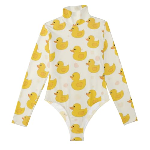 Body de manga larga para mujer GuoChe con diseño de pato y cuello alto