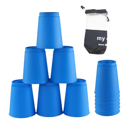 I giochi di tazze impilabili possono essere giocati a casa o ovunque, l'utente migliorerà inconsapevolmente la coordinazione occhio-mano. Prova a vedere chi riesce a impilare le tazze più velocemente! Regalo perfetto per Natale, Capodanno o compleanno.
