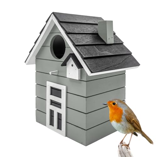 Seaside No.64 - Vogelhaus/Nistkasten für kleine Singvögel wie Meisen, Sperling und Fink - Indoor als Dekoration & Outdoor als Nistplatz in vielen verschiedenen Farbkombis (grau) Seaside No.64 - Vogelhaus/Nistkasten für kleine Singvögel wie Meisen, Sperling und Fink - Indoor als Dekoration & Outdoor als Nistplatz in vielen verschiedenen Farbkombis (grau)