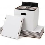 13.4x13x13 Moving Box Set of 7, Reinforced Handles with Removable Lid, Corrugated Boxes for Packaging, Moving, Carrying, Record Storage