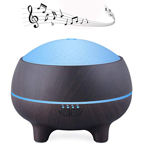 300ml ätherischer Öldiffusor mit Bluetooth-Lautsprecher, 7 Stimmungslicht, wasserloser Auto für entspannende Atmosphäre im Schlafzimmer, Spa