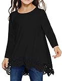 Arshiner Girls Casual Tunic Tops Long Sleeve Loose Soft Blouse T-Shirt for 4-13 Years