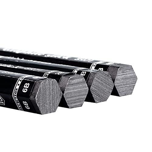 Crayons à croquis graphite HB 2B 4B 6B sans grain de bois lot de 4 - 7