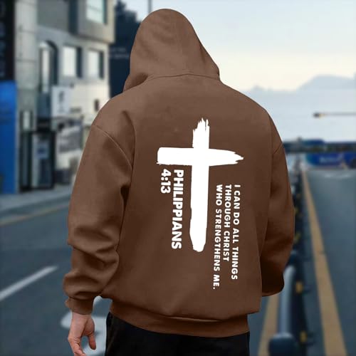 Hoodies For Men Cross Graphic Drawstring Long Sleeve Warm Pullovers Winter Comfortable Casual Hoodie With Pocket4