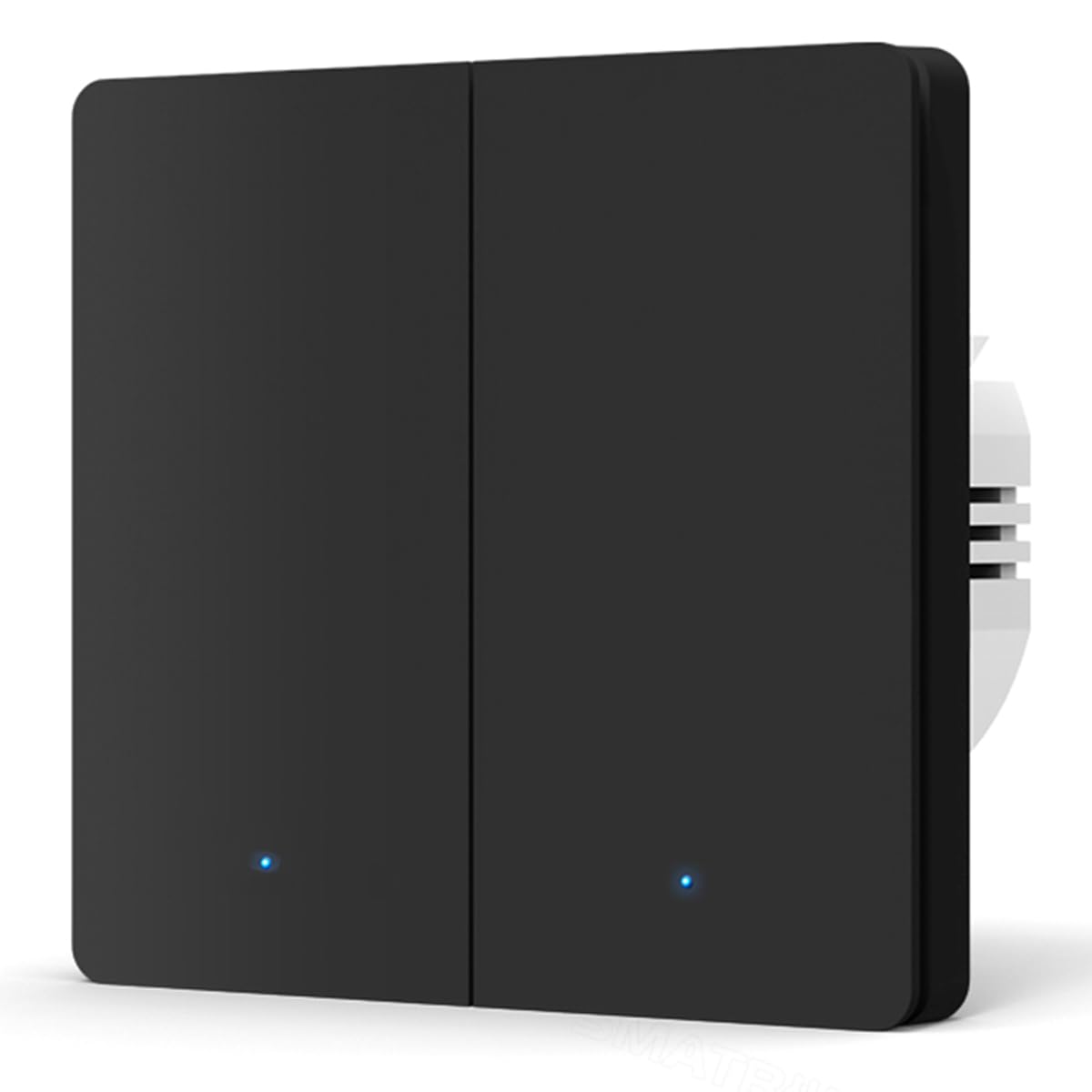 Acmerota Interruptor de pared inteligente (sin neutro, doble balancín, negro) requiere Zigbee 3.0 HUB, Romote/Vioce control de ajuste de tiempo, funciona con Alexa y Google Home