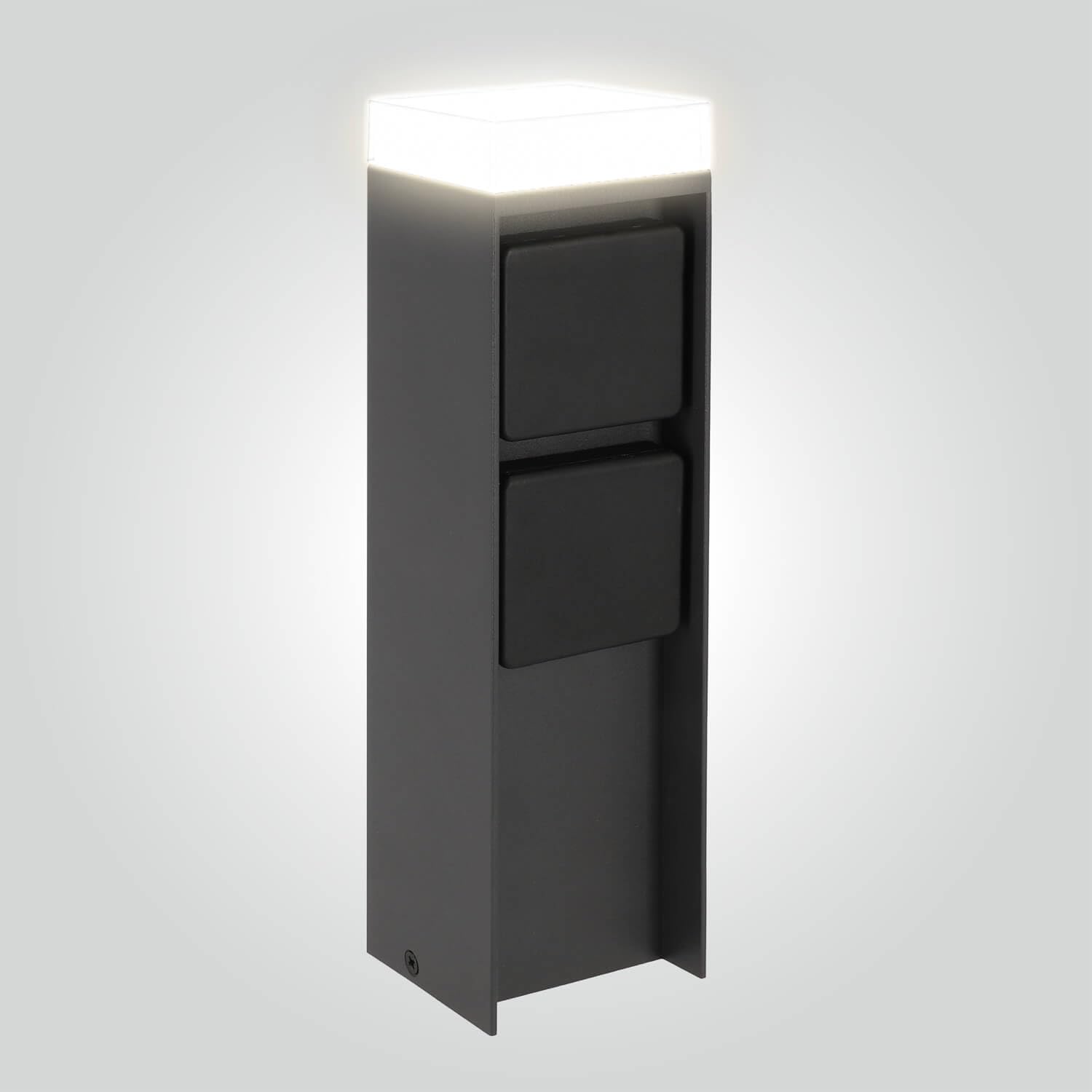 LED Universum - Presa da giardino con illuminazione LED ADAM 2 antracite 4000 K 560 lm 4,5 W Presa esterna 27 cm x 7 cm 2 slot max. 3680 W terrazza