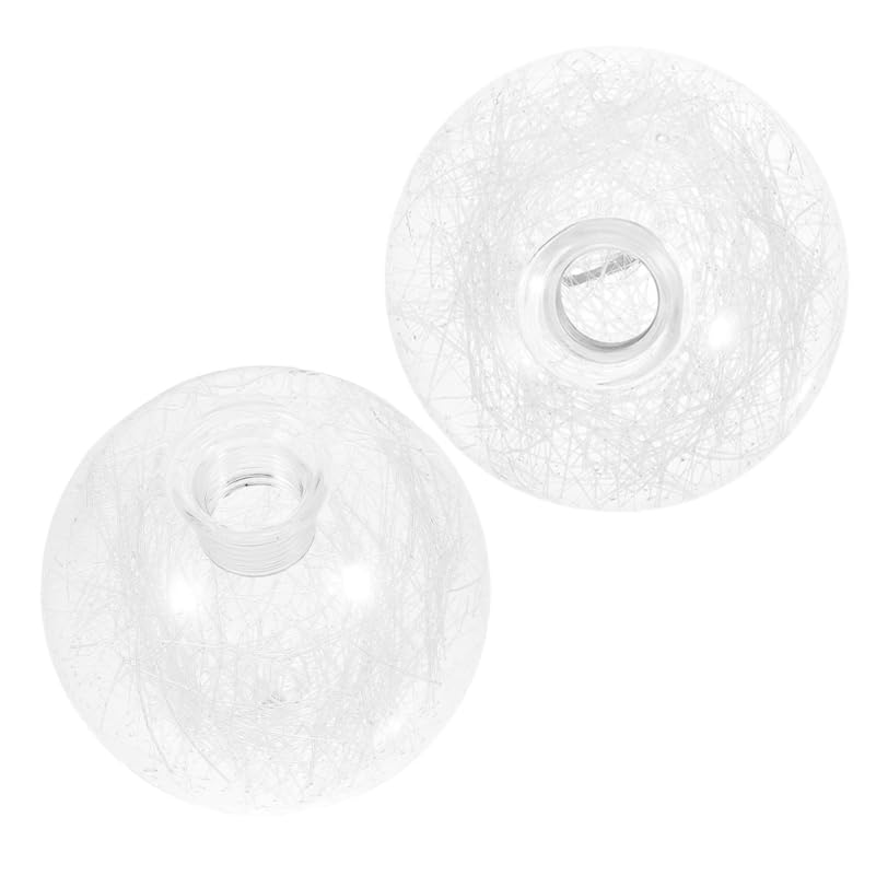 NUOBESTY 2piezas Pantalla Lámpara Vidrio Redonda Decorativa Tulipa Transparente Con Rosca Para Lámpara Techo Protector Globo Esfera Clara Para Salón y Comedor