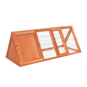 Conigliera triangolare con 2 porte e recinto esterno, per conigli lepri piccoli animali - immagine 2