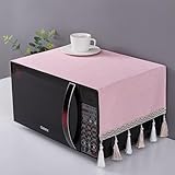 Microwave Oven Top Cover Dustproof Machine Protector Decorative Kitchen Appliance Cover - Pink