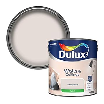Dulux Silk Emulsion Paint For Walls And Ceilings - Nutmeg White 2.5 Litres