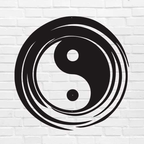 Metal Sign Laser Cut Sign Yin Yang Vintage Wall Sculpture Hanging Art Retro House Decorative Plaque Home Decor For Farmhouse Porch Yard Garden Gate Metal Craft Sign New Home Gift #TOP23